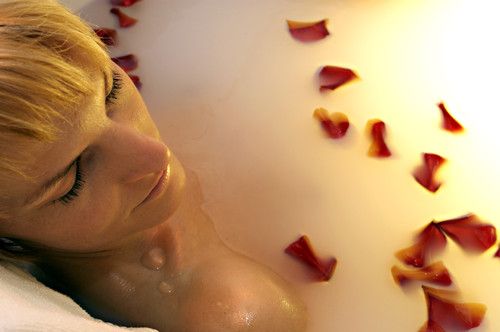 Das warme Wasser genießen