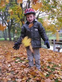 Niklas im Blätterregen