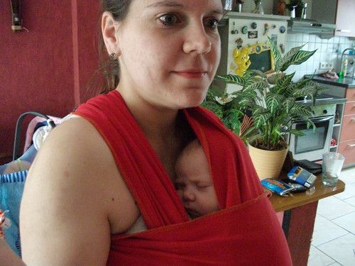 Erster Tuch-Trageversuch