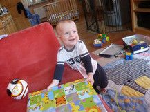 Tim an seinem 1. Geburtstag im Fußballfieber 