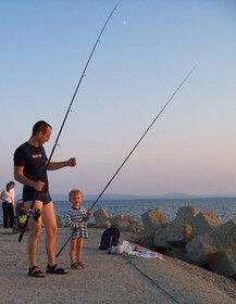 Meine Angler: Sava und Papa am  Schwarzen Meer