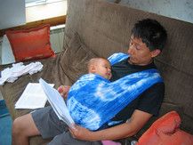 Auch beim Arbeiten ist es möglich bei Papa zu sein