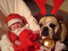 Das Christkind und sein Renntier