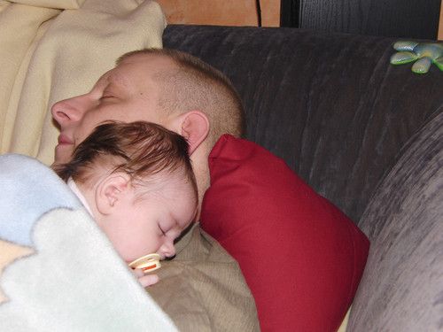 Bei Papa schlafen ... das ist das allergrößte